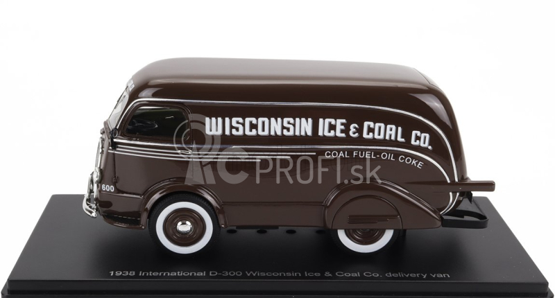 Esval model International D-300 N 600 Van Wisconsin Ice & Coal Co. 1938 - Uhoľné palivo - olejový koks 1:43 Hnedá