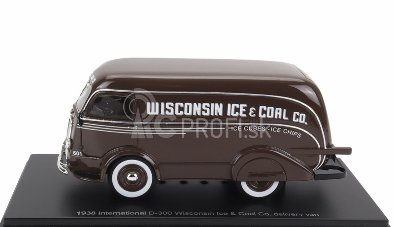 Esval model International D-300 N 601 Van Wisconsin Ice & Coal Co. 1938 - kocky ľadu - ľadová drť 1:43 Hnedá