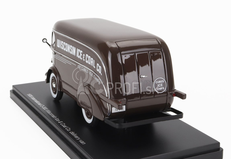 Esval model International D-300 N 601 Van Wisconsin Ice & Coal Co. 1938 - kocky ľadu - ľadová drť 1:43 Hnedá