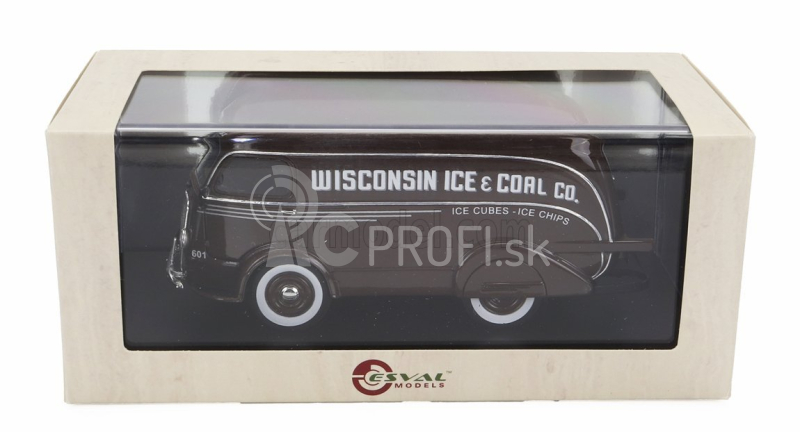 Esval model International D-300 N 601 Van Wisconsin Ice & Coal Co. 1938 - kocky ľadu - ľadová drť 1:43 Hnedá
