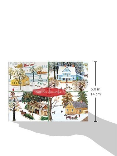 Galison Folk Art Christmas Deluxe Notecard Collection 24 ks