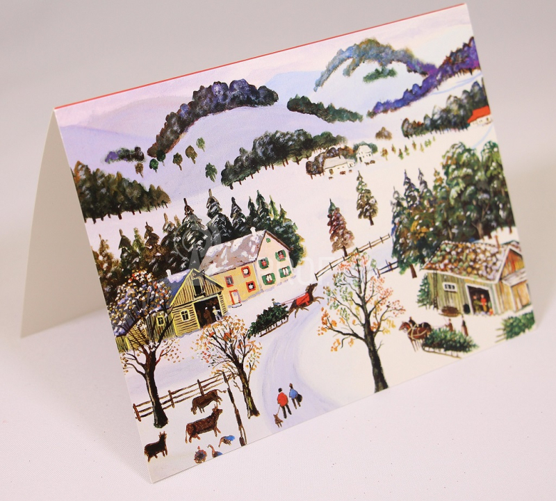 Galison Folk Art Christmas Deluxe Notecard Collection 24 ks