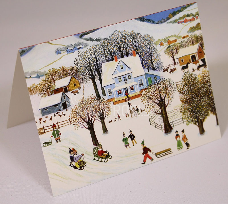 Galison Folk Art Christmas Deluxe Notecard Collection 24 ks