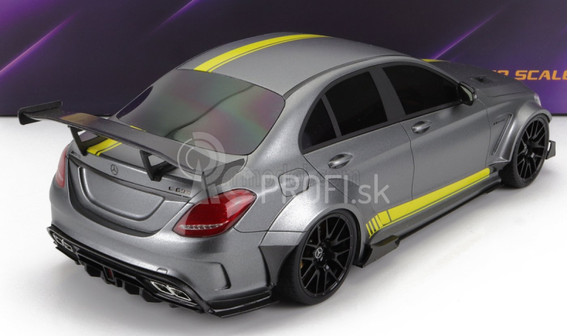 Glm-models Mercedes Benz C-class C63s Amg Darwinpro Widebody 2019 1:18 Matná sivo-žltá