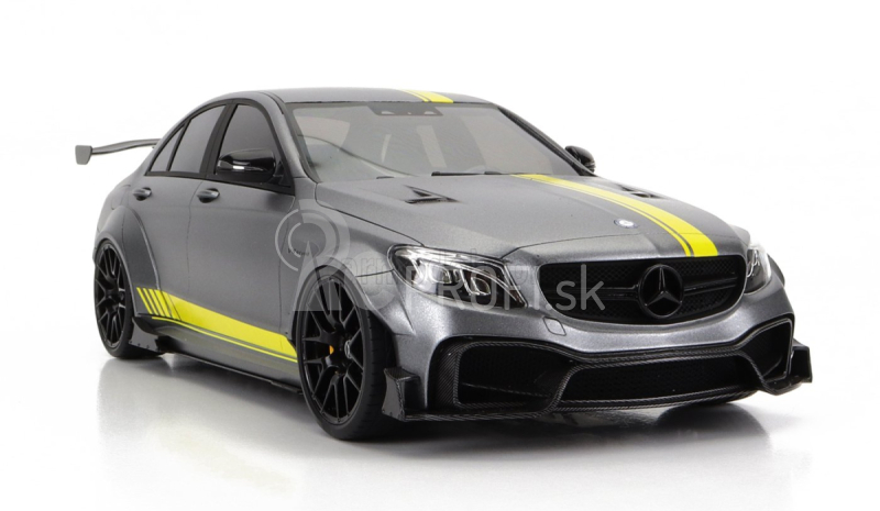 Glm-models Mercedes Benz C-class C63s Amg Darwinpro Widebody 2019 1:18 Matná sivo-žltá