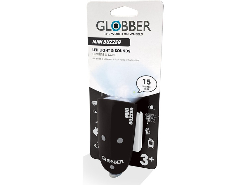 Globber – Mini Buzzer svetlo so zvončekom Black