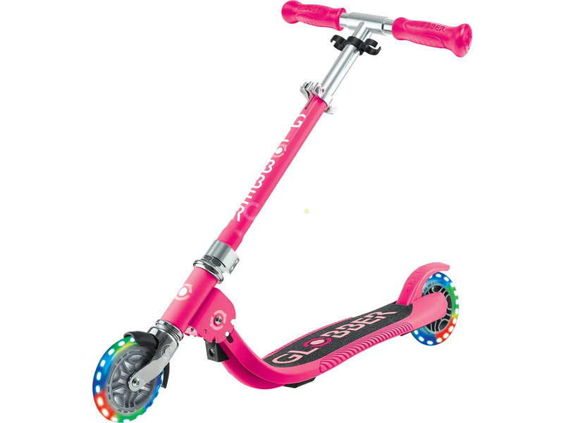 Globber - Scooter Junior Flow Lights skladací Fuchsia