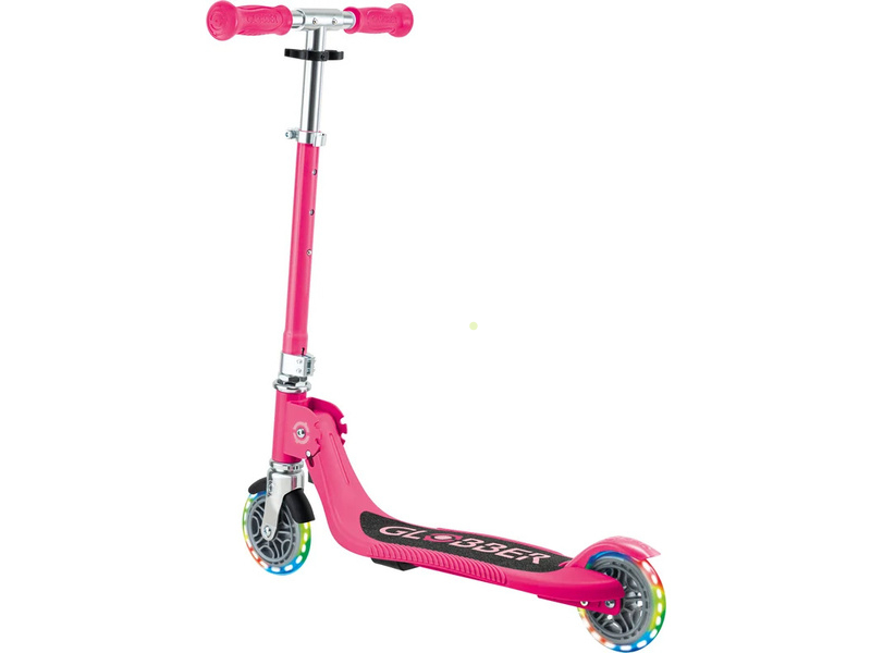 Globber - Scooter Junior Flow Lights skladací Fuchsia