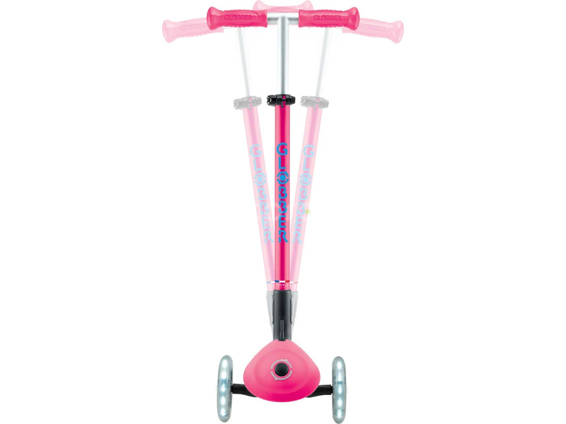 Globber - Scooter Primo Plus Lights V2 skladací Fuchsia/Sky Blue