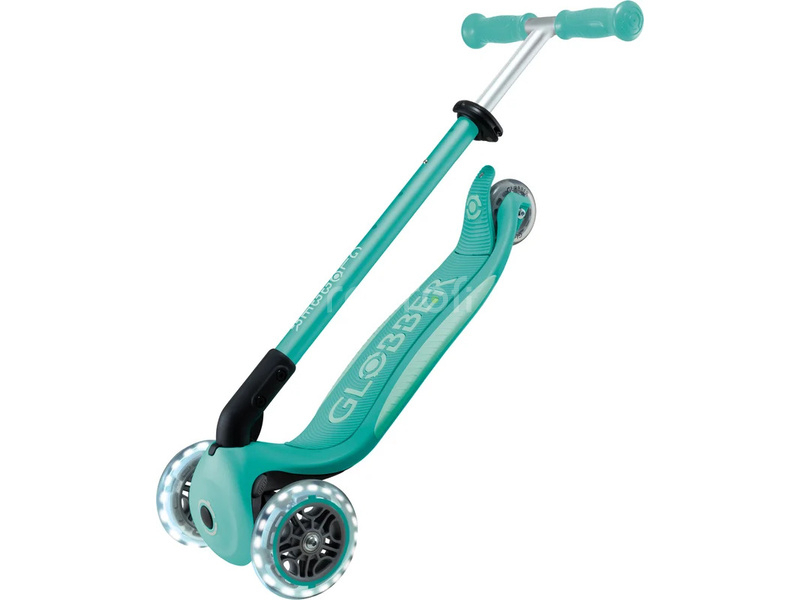 Globber - Scooter Primo Plus Lights V2 skladací Fuchsia/Sky Blue