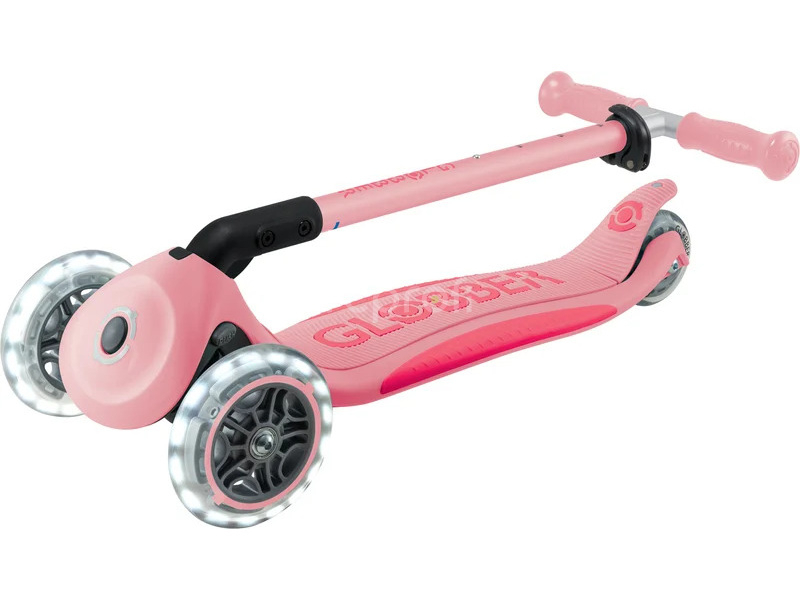 Globber - Scooter Primo Plus Lights V2 skladací Fuchsia/Sky Blue