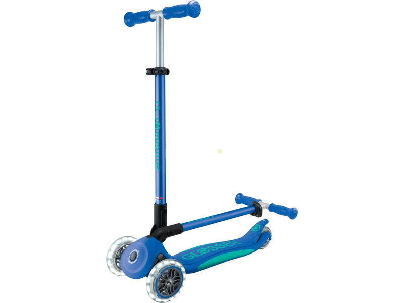 Globber - Scooter Primo Plus Lights V2 skladací Fuchsia/Sky Blue