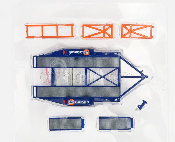 Gmp príslušenstvo Carrello Trasporto Car 2-assi - Car Transporter Trailer Mazivá 76 1:43 Modrá oranžová sivá
