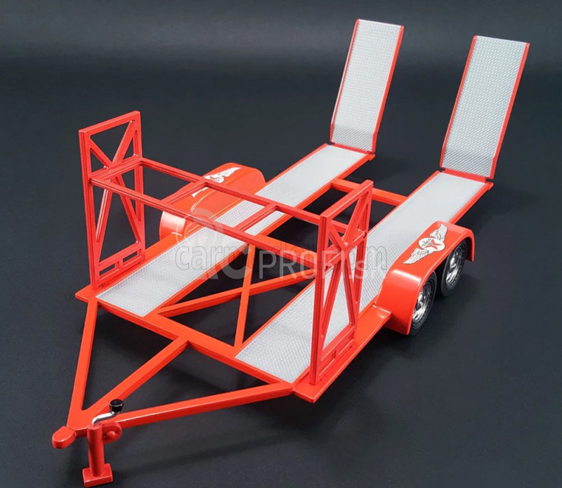 Gmp príslušenstvo Carrello Trasporto Car 2-assi - Car Transporter Trailer Texaco 1:43 Red Silver