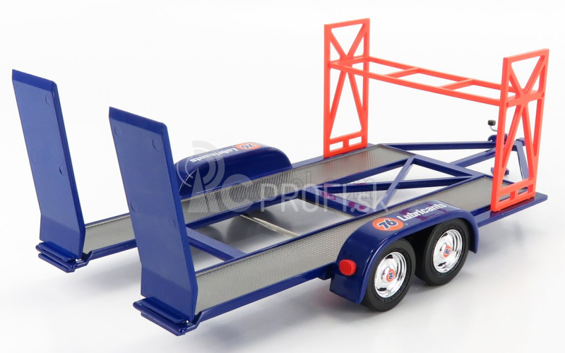 Gmp príslušenstvo Carrello Trasporto Car 2-assi - Car Transporter Trailer Union 76 1:18 Modrá oranžová sivá