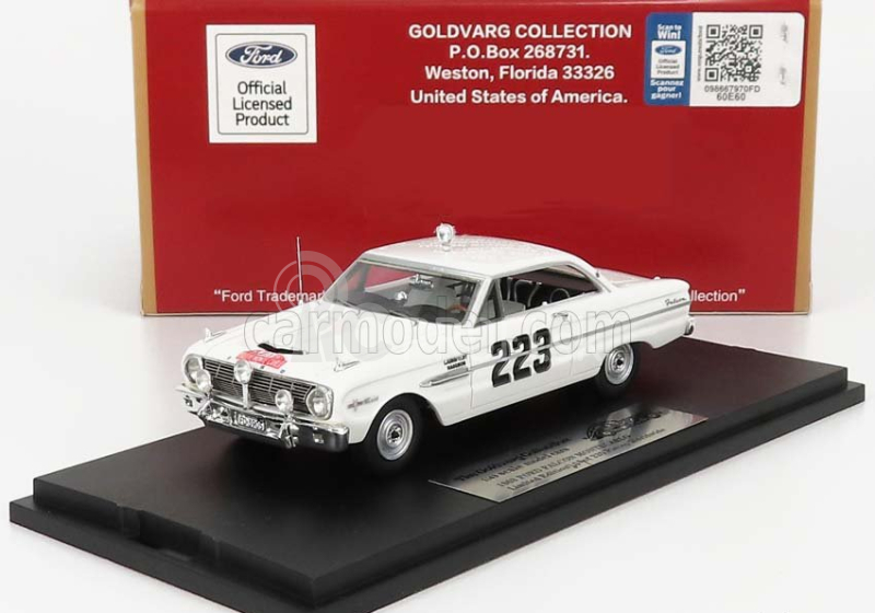 Goldvarg Ford usa Falcon Futura (nočná verzia) N 223 Rally Montecarlo 1963 B.ljungfeldt - G.haggbom 1:43 Biela