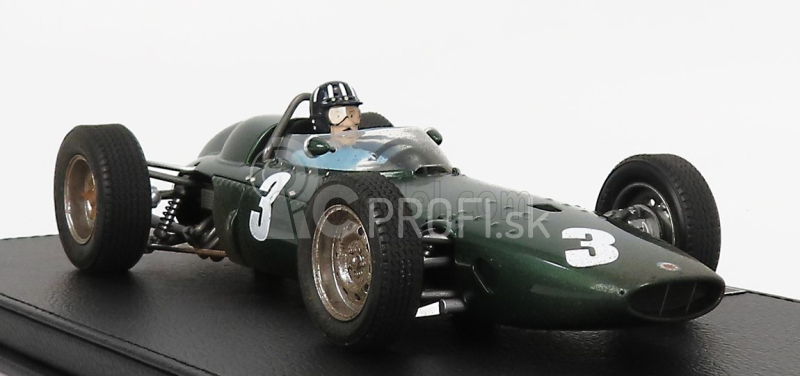 Gp-replicas BRM F1 P57 Brm Team N 3 Winner South Africa World Champion (with Pilot Figure - Dirty Version) 1962 Graham Hill - Con Vetrina - With Showcase 1:18 Green Met