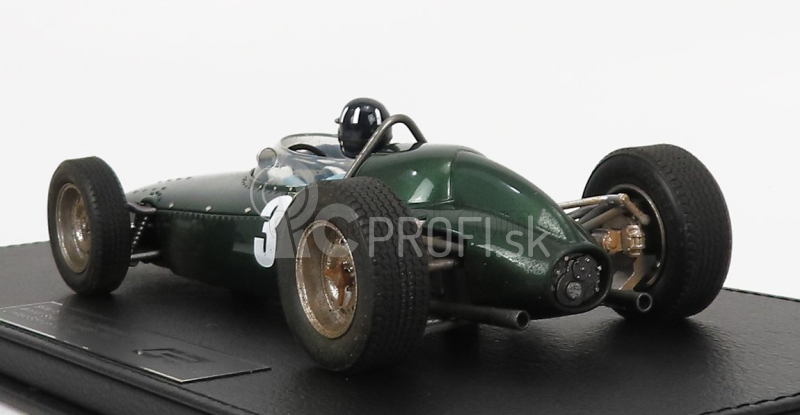 Gp-replicas BRM F1 P57 Brm Team N 3 Winner South Africa World Champion (with Pilot Figure - Dirty Version) 1962 Graham Hill - Con Vetrina - With Showcase 1:18 Green Met