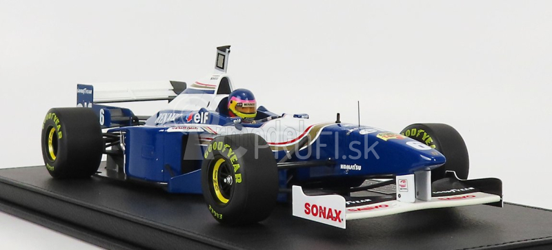 Gp-replicas Williams F1 Fw18 Renault N 6 (s figúrkou pilota) Sezóna 1996 Jacques Villeneuve - Con Vetrina - S vitrínou 1:18 Modrá biela