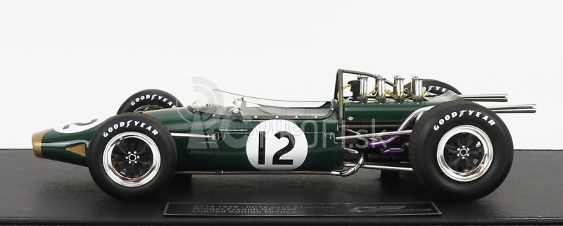 Gp-replika Brabham F1 Bt19 N 12 Winner French Gp Jack Brabham 1966 World Champion - Con Vetrina - s vitrínou 1:18 Green Gold