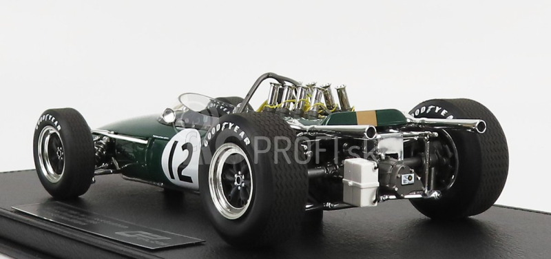 Gp-replika Brabham F1 Bt19 N 12 Winner French Gp Jack Brabham 1966 World Champion - Con Vetrina - s vitrínou 1:18 Green Gold