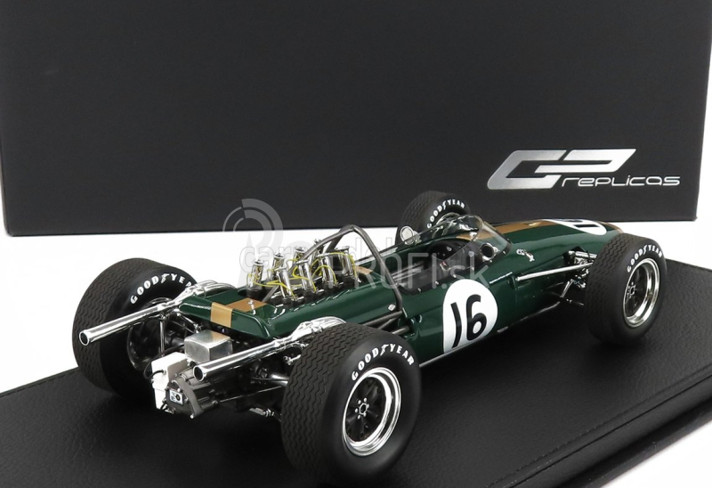 Gp-replika Brabham F1 Bt19 N 16 Winner Dutch Gp Jack Brabham 1966 World Champion - Con Vetrina - s vitrínou 1:18 Green Gold