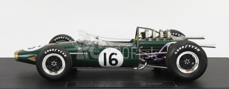 Gp-replika Brabham F1 Bt19 N 16 Winner Dutch Gp Jack Brabham 1966 World Champion - Con Vetrina - s vitrínou 1:18 Green Gold