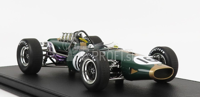 Gp-replika Brabham F1 Bt19 N 16 Winner Dutch Gp Jack Brabham 1966 World Champion - Con Vetrina - s vitrínou 1:18 Green Gold