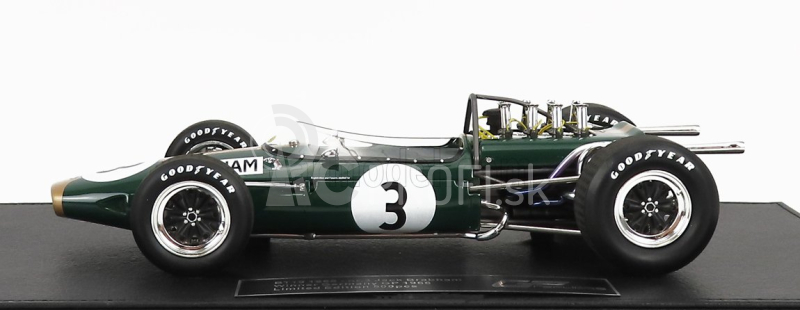 Gp-replika Brabham F1 Bt19 N 3 Winner Germany Gp Jack Brabham 1966 World Champion - Con Vetrina - S vitrínou 1:18 Green Gold