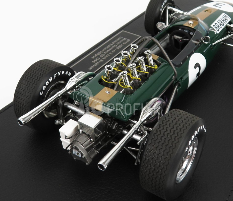 Gp-replika Brabham F1 Bt19 N 3 Winner Germany Gp Jack Brabham 1966 World Champion - Con Vetrina - S vitrínou 1:18 Green Gold