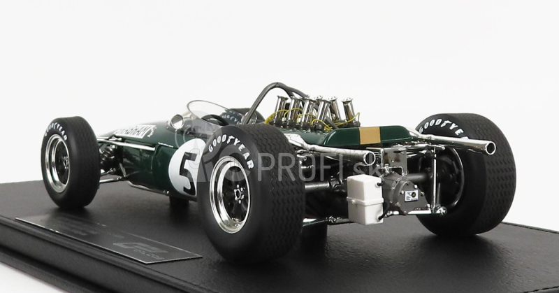 Gp-replika Brabham F1 Bt19 N 5 Winner British Gp Jack Brabham 1966 World Champion - Con Vetrina - s vitrínou 1:18 Green Gold