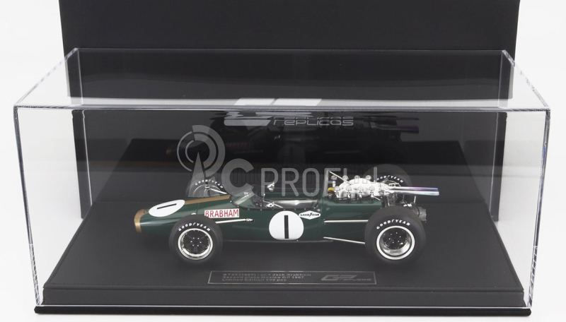 Gp-replika Brabham F1 Bt24 Repco N 1 2nd Mexico Gp 1967 Jack Brabham - Con Vetrina - S vitrínou 1:18 Green Gold