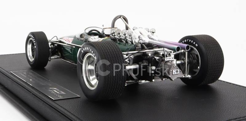 Gp-replika Brabham F1 Bt24 Repco N 1 2nd Mexico Gp (s figúrkou pilota) 1967 Jack Brabham - Con Vetrina - s vitrínou 1:18 Green Gold