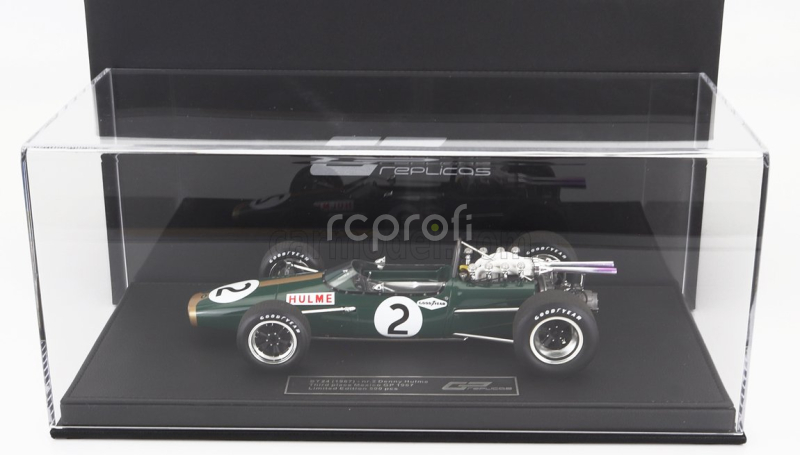 Gp-replika Brabham F1 Bt24 Repco N 2 3rd Mexico Gp Denis Hulme 1967 World Champion - Con Vetrina - S vitrínou 1:18 Green Gold