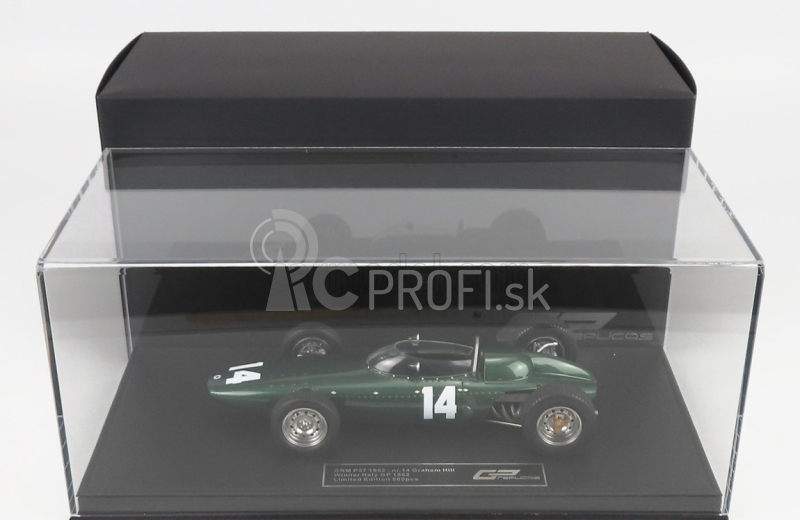 Gp-replika BRM F1 P57 Brm Team N 14 Winner Italian Gp Monza World Champion 1962 Graham Hill - Con Vetrina - S vitrínou 1:18 Green Met