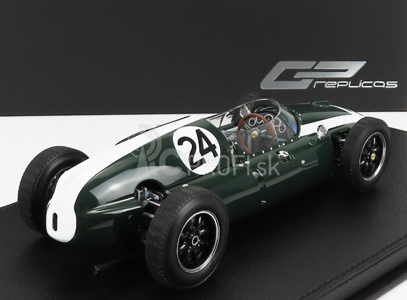 Gp-replika Cooper F1 T51 Climax Team Cooper Car Company N 24 Winner Monaco Gp Jack Brabham 1959 World Champion - Con Vetrina - s vitrínou 1:18 Green White