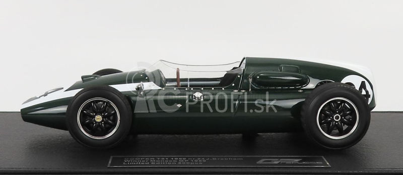 Gp-replika Cooper F1 T51 Climax Team Cooper Car Company N 24 Winner Monaco Gp Jack Brabham 1959 World Champion - Con Vetrina - s vitrínou 1:18 Green White