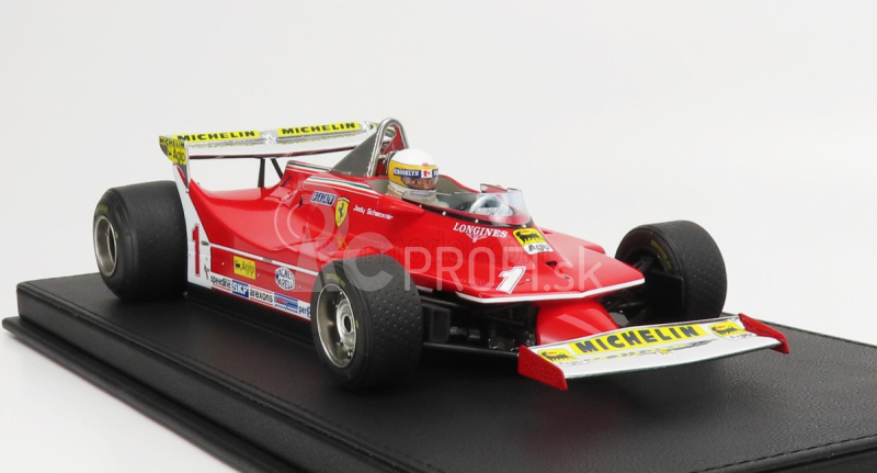 Gp-replika Ferrari F1 312 T5 N 1 Monaco Gp 1980 (s figúrkou pilota) Jody Scheckter 1:18 Červená