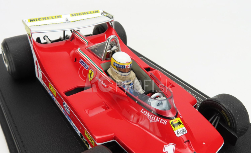 Gp-replika Ferrari F1 312 T5 N 1 Monaco Gp 1980 (s figúrkou pilota) Jody Scheckter 1:18 Červená