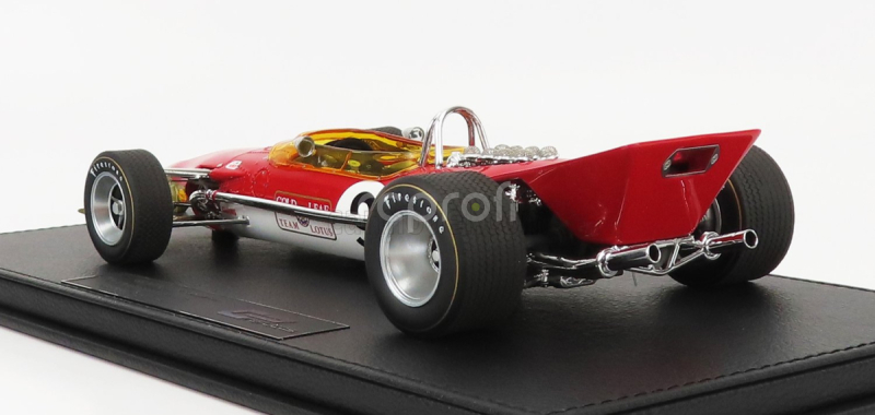 Gp-replika Lotus F1 49b N 9 Víťaz Gp Monako Majster sveta 1968 Graham Hill 1:18 Červená zlatá