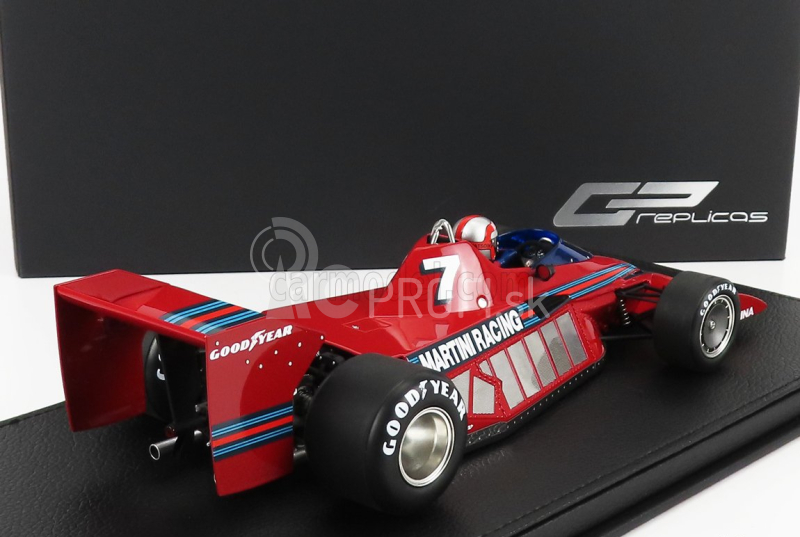 Gp-repliky Brabham F1 Bt46 Alfa Romeo Prototype Martini Racing N 7 Testovacia verzia (s figúrkou pilota) 1977 John Watson - Con Vetrina - S vitrínou 1:18 Červená