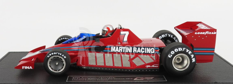 Gp-repliky Brabham F1 Bt46 Alfa Romeo Prototype Martini Racing N 7 Testovacia verzia (s figúrkou pilota) 1977 John Watson - Con Vetrina - S vitrínou 1:18 Červená