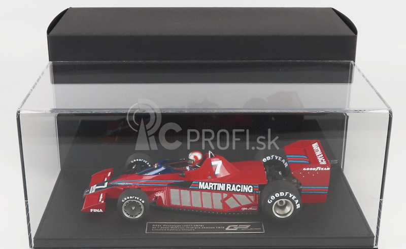 Gp-repliky Brabham F1 Bt46 Alfa Romeo Prototype Martini Racing N 7 Testovacia verzia (s figúrkou pilota) 1977 John Watson - Con Vetrina - S vitrínou 1:18 Červená