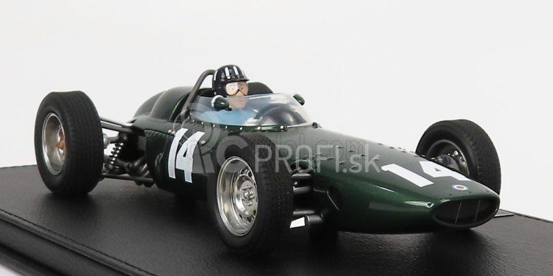 Gp-repliky BRM F1 P57 Brm Team N 14 Winner Italian Gp Monza World Champion (with Pilot Figure) 1962 Graham Hill - Con Vetrina - With Showcase 1:18 Green Met