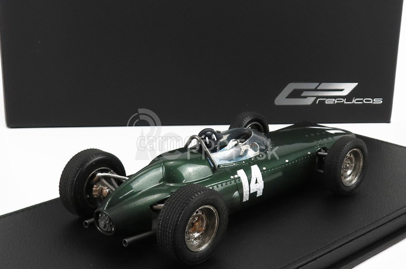 Gp-repliky BRM F1 P57 Brm Team N 14 Winner Italian Gp Monza World Champion (with Pilot Figure - Dirty Version) 1962 Graham Hill - Con Vetrina - With Showcase 1:18 Green Met