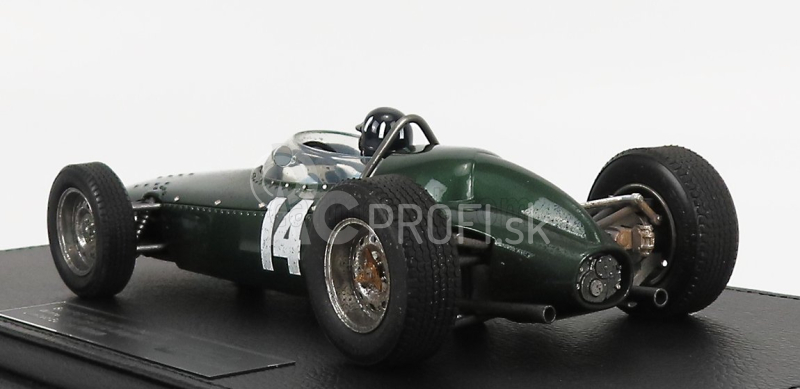 Gp-repliky BRM F1 P57 Brm Team N 14 Winner Italian Gp Monza World Champion (with Pilot Figure - Dirty Version) 1962 Graham Hill - Con Vetrina - With Showcase 1:18 Green Met