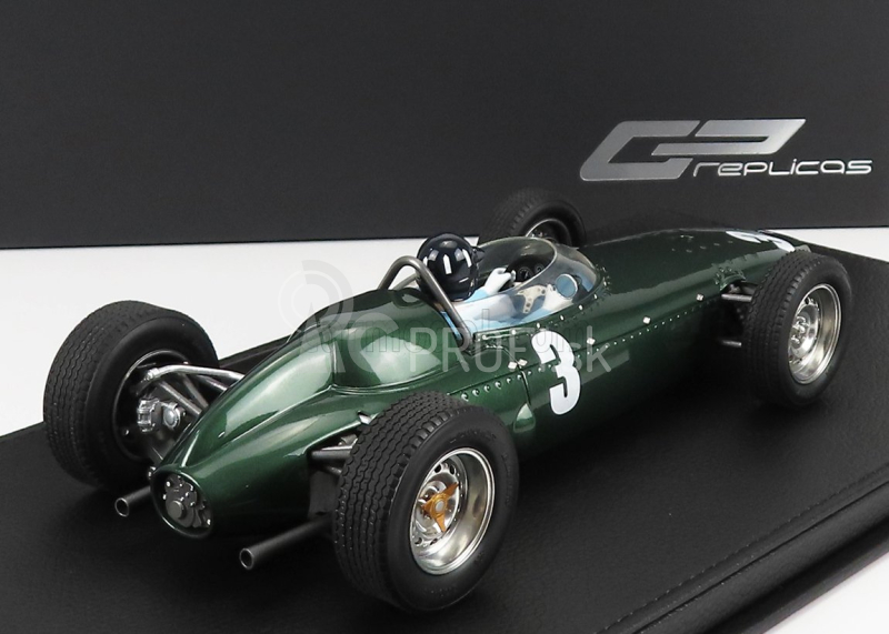 Gp-repliky BRM F1 P57 Brm Team N 3 Winner South Africa World Champion (with Pilot Figure) 1962 Graham Hill - Con Vetrina - With Showcase 1:18 Green Met