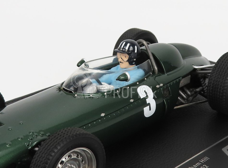 Gp-repliky BRM F1 P57 Brm Team N 3 Winner South Africa World Champion (with Pilot Figure) 1962 Graham Hill - Con Vetrina - With Showcase 1:18 Green Met