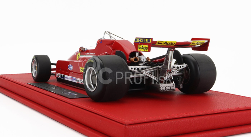 Gp-repliky Ferrari F1 126c N 2 Qualifying Italy Imola Gp (s figúrkou pilota) 1980 Gilles Villeneuve 1:18 Červená