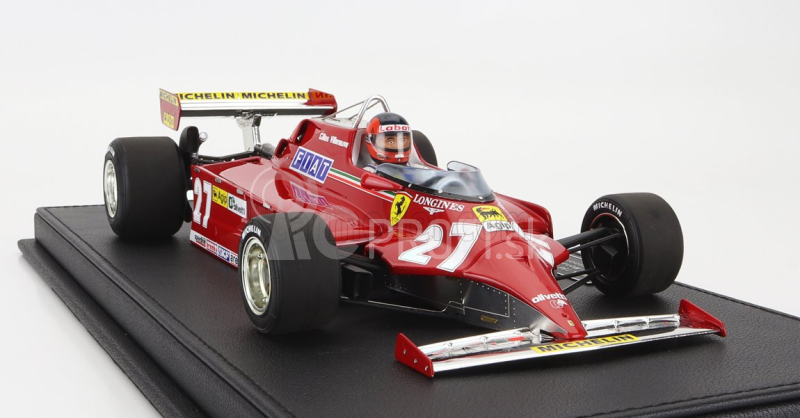 Gp-repliky Ferrari F1 126ck N 27 Winner Monaco Gp (s figúrkou pilota) 1981 G.villeneuve - Con Vetrina - S vitrínou 1:18 Red